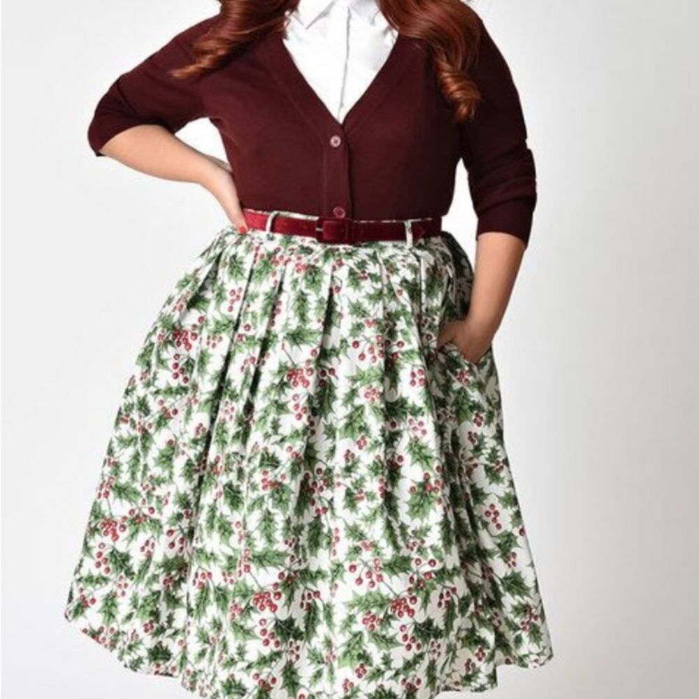 HELL BUNNY Holly Berry Skirt Sz XL - Picture 7 of 12